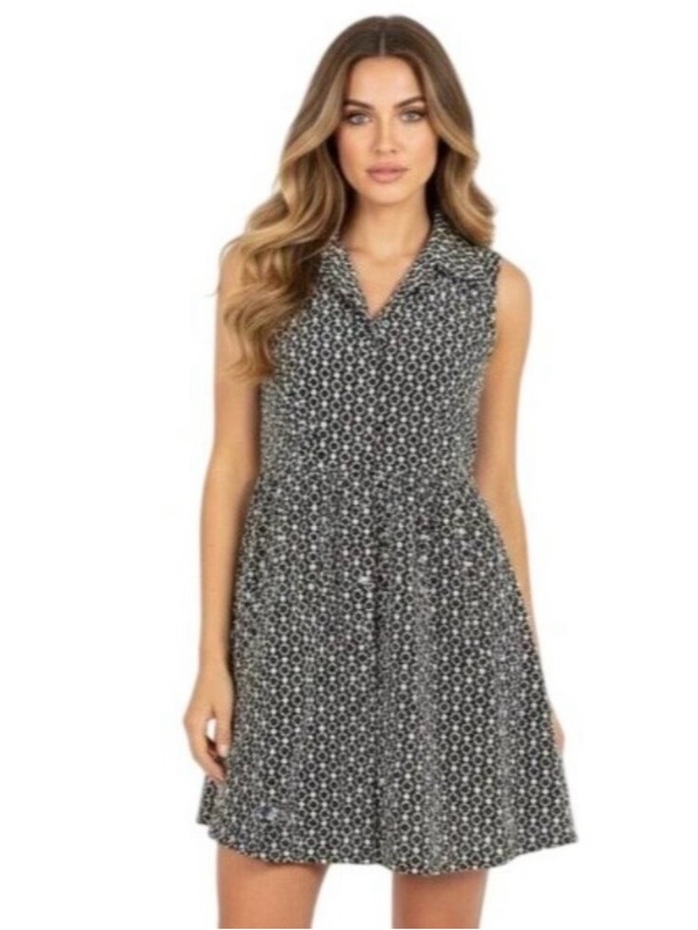 NWT Pomander Place by Tuckernuck Black Eyelet Noelle Mini Shirt Dress Sz Medium